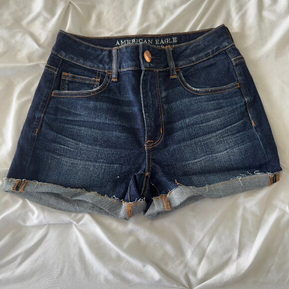 American Eagle Hi-Rise Jean Shorts Super Stretch - Picture 1 of 3